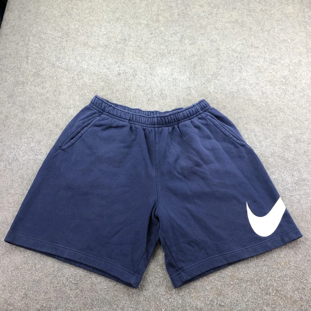 Nike Shorts Mens XL Blue Fleece Sweat 9 Inch Athletic Elastic Waist Pockets